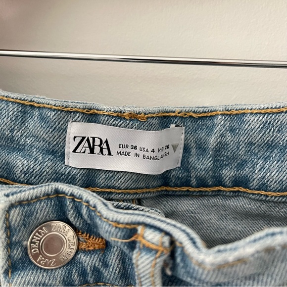 Zara Festival Jean Shorts Light Wash Size 4/26 - Picture 4 of 5